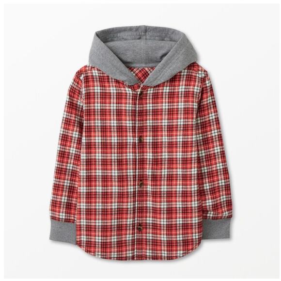 Bundle of Hanna Andersson Hooded Flannel Shackets, Size 8 - Picture 3 of 8